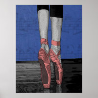 Ballet Dancer With Pink Shoes Poster