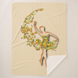 Ballet Dancer Woman Sherpa Blanket Ballerina