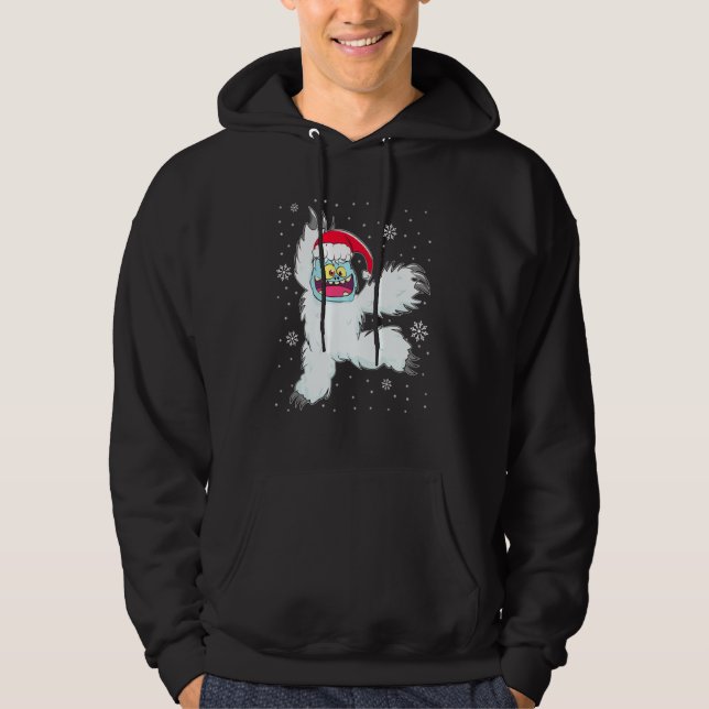 Ballet Dancer Yeti Cut Xmas Christmas Dancing Hoodie (Front)
