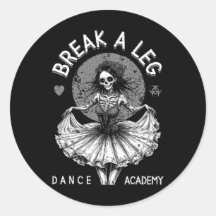 Ballet Dancer Zombie Ballerina Dance Academy Funny Classic Round Sticker