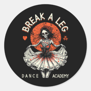 Ballet Dancer Zombie Ballerina Dance Academy Funny Classic Round Sticker