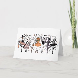 Ballet Dancers At Halloween Thank You Card