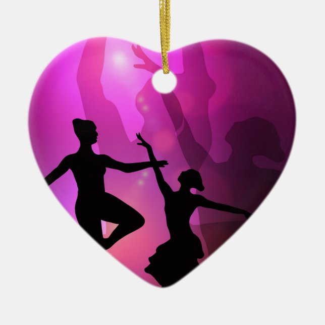 Ballet Dancers Ceramic Ornament (Front)