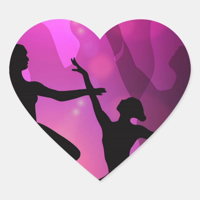 Ballet Dancers Heart Sticker (Front)
