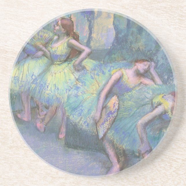 Ballet Dancers in the Wings by Edgar Degas Coaster (Front)