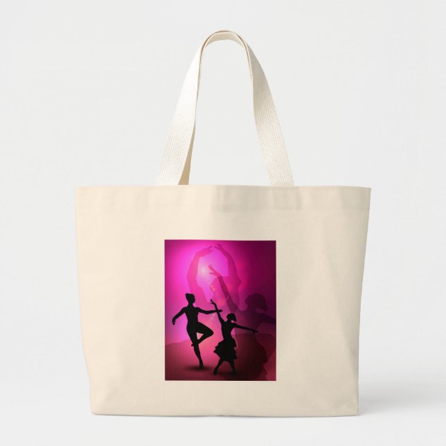 Ballet Dancers Large Tote Bag (Front)
