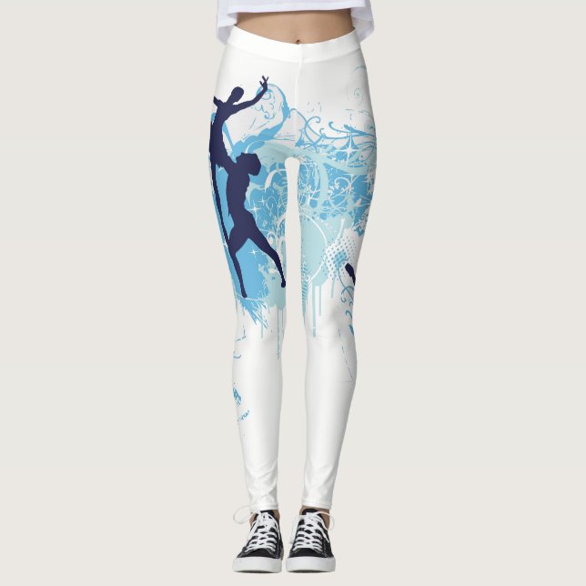 Ballet Dancers Lift Print Leggings (Front)