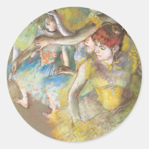 Ballet Dancers on the Stage by Edgar Degas Classic Round Sticker