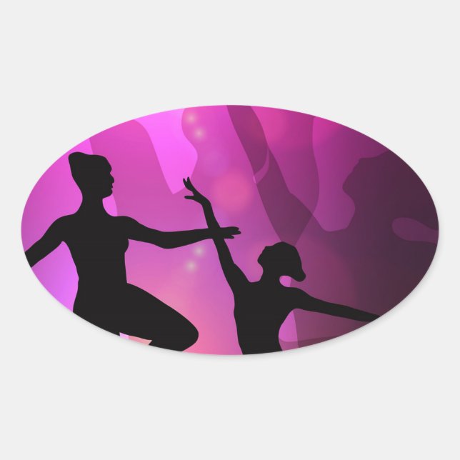 Ballet Dancers Oval Sticker (Front)