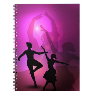 Ballet dancers pink artistic design notebook