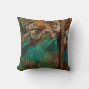 Ballet Dancers Pink & Green   Edgar Degas Cushion