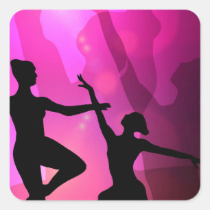 Ballet Dancers Square Sticker