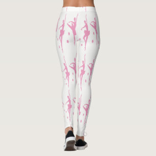 Ballet DancersSmall Pink Silhouette On Any Colou Leggings