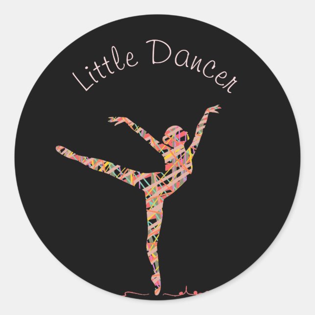 Ballet dancing design business branding classic round sticker (Front)