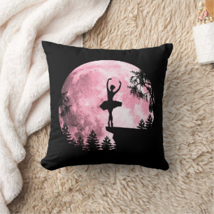 Ballet Dancing Pink Full-Moon Ballerina Women Girl Cushion
