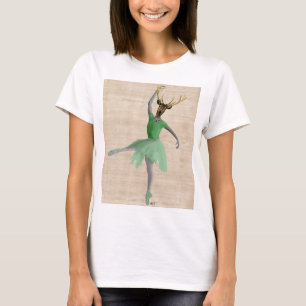 Ballet Deer in Green 2 T-Shirt