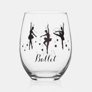 Ballet Design Stemless Wine Glass