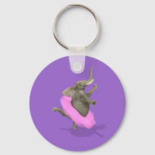 Ballet Elephant En Pointe Key Ring