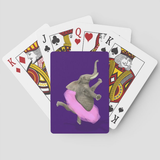 Ballet Elephant En Pointe Playing Cards (Back)