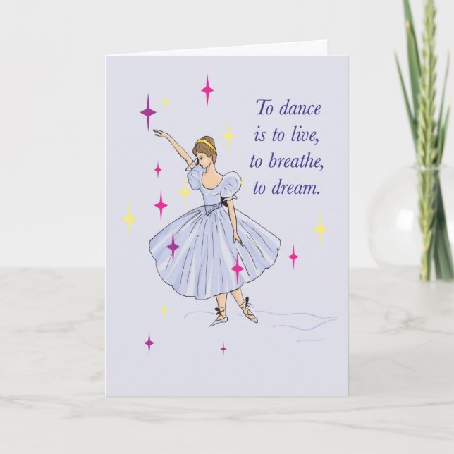 Ballet Encouragement Ballerina with Stars Success Card (Front)