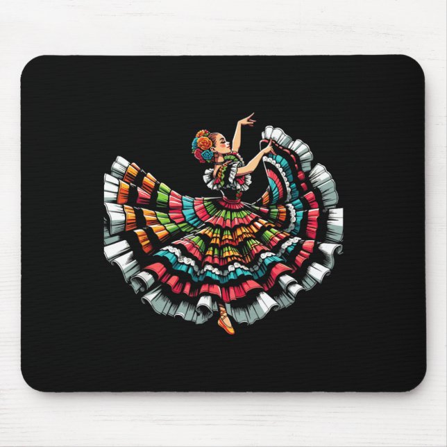 Ballet Folklorico Dancer Mexico Traditional Mouse Pad (Front)