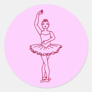 Ballet Fourth Position Classic Round Sticker