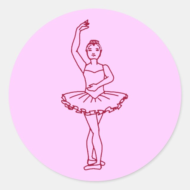 Ballet Fourth Position Classic Round Sticker (Front)