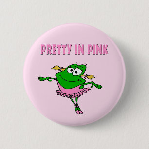Ballet Frog Pretty in Pink 6 Cm Round Badge