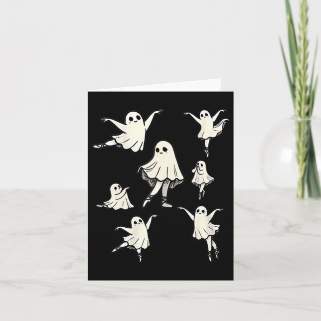 Ballet Ghost Ballet Dancer Spooky Dance Teacher Ha Card (Front)