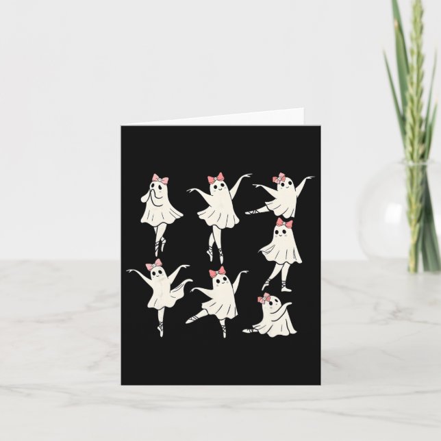 Ballet Ghost Ballet Dancer Spooky Dance Teacher Ha Card (Front)