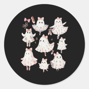 Ballet Ghost Ballet Dancer Spooky Dance Teacher Ha Classic Round Sticker