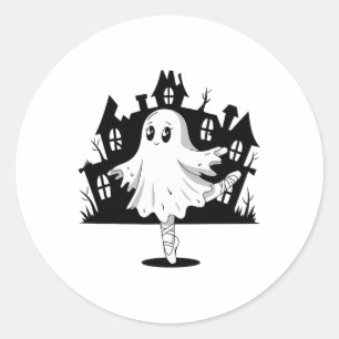 Ballet Ghost Ballet Dancer Spooky Dance Teacher Ha Classic Round Sticker