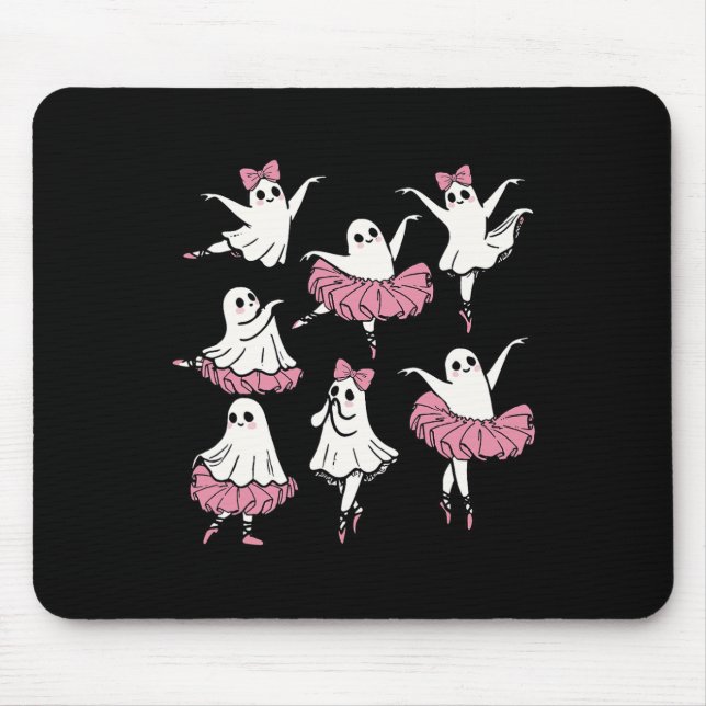 Ballet Ghost Dancer Cute Boo Dancing Halloween  Mouse Pad (Front)