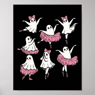 Ballet Ghost Dancer Cute Boo Dancing Halloween  Poster