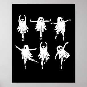 Ballet Ghost Dancer Spooky Dance Teacher Halloween Poster