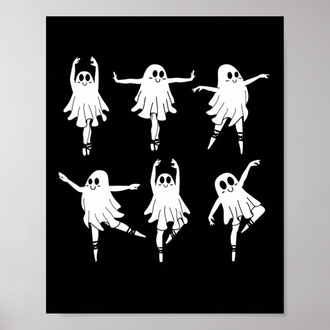 Ballet Ghost Dancer Spooky Dance Teacher Halloween Poster (Front)