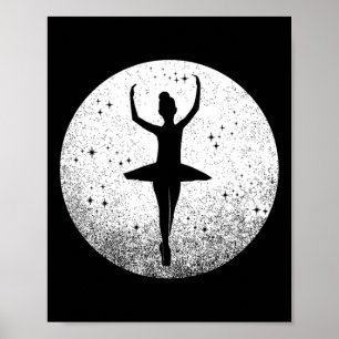 Ballet Girl Dancing In The Stars In Relevé Fifth P Poster