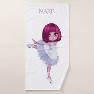 Ballet girls bath towel, personalised name. towel