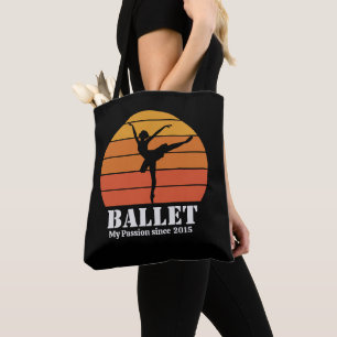 Ballet Hobby Retro Sunset Personalise Tote Bag