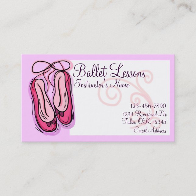 Ballet Lesson customisable business cards (Front)