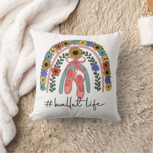 Ballet Life Floral Rainbow Ballet Slippers Dancers Cushion