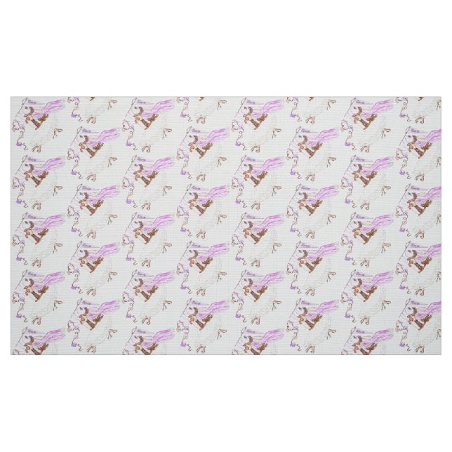 Ballet Love Bunny Polyester Weave Fabric 58" wide (Fat Quarter)