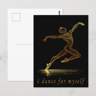 Ballet Male Dancer Line Art - I Dance For Myself Postcard