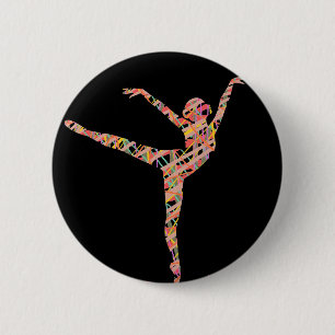 Ballet modern dancer 6 cm round badge