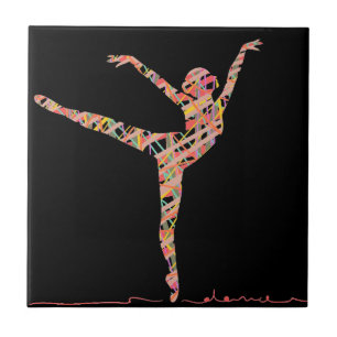 Ballet modern dancer ceramic tile