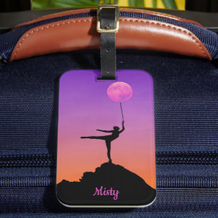 Ballet Moon Balance Personalised Name Luggage Tag