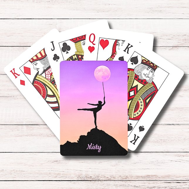Ballet Moon Balance Personalised Name Playing Cards (Creator Uploaded)