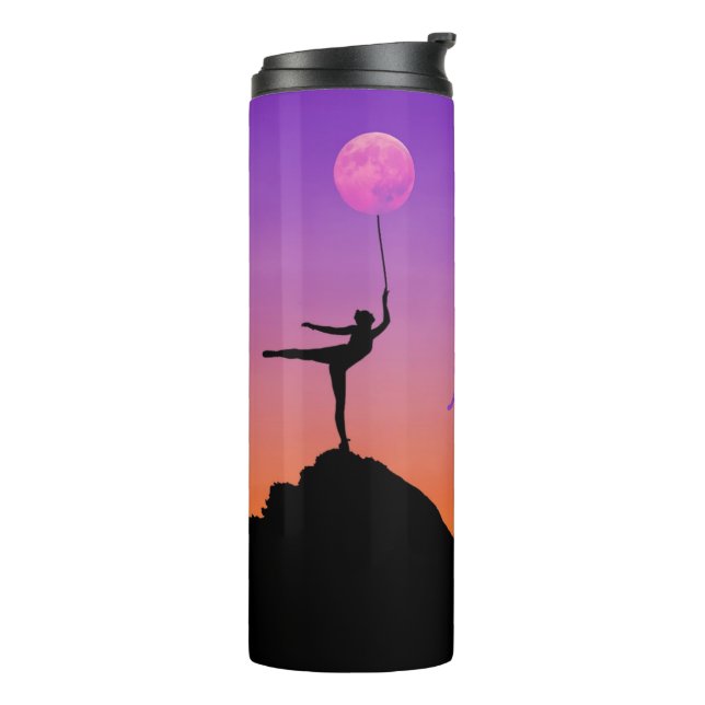 Ballet Moon Balance Personalised Name Thermal Tumbler (Rotated Left)