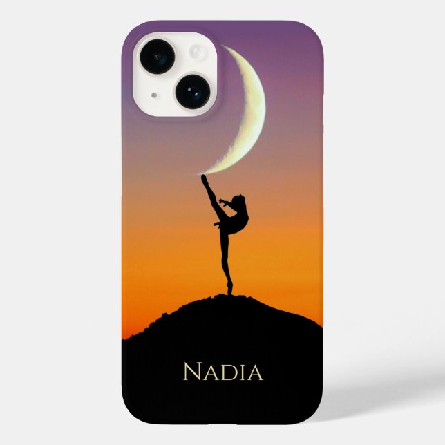 Ballet Moon Dance Personalised Name Case-Mate iPhone Case (Back)
