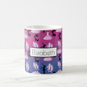Ballet Pattern on Pink and Blue Gradient Coffee Mug